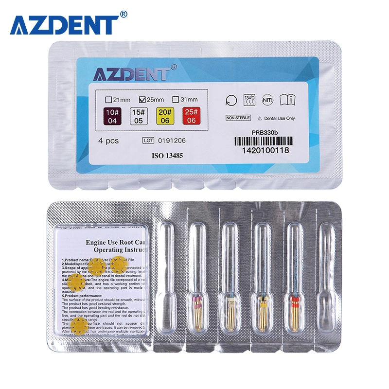 Azdent Dental File Endodontic Engine Use Niti Rotary File for Root Canal 25mm, #10-20 Blue